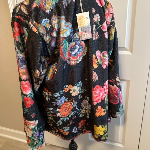 New JOHNNY WAS Joan Wrap Sherpa Jacket Farfalla Reversible Size Medium - Picture 11 of 11
